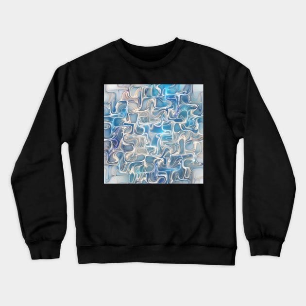 Blue ripples Crewneck Sweatshirt by krinichnaya